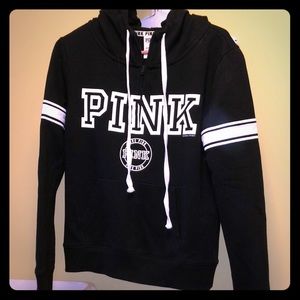 Pink Quarter Zip Hooded Sweatshirt